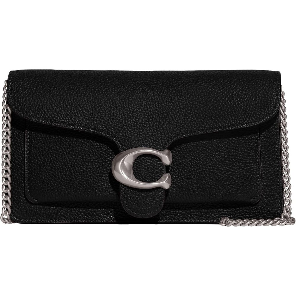 Womens, Tabby Chain Clutch, Black 1, One Size